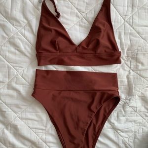 Aerie High waisted bikini in rust color